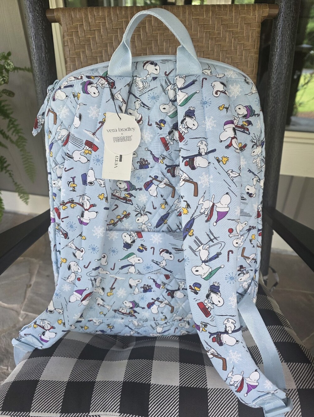 Vera Bradley Essential Large Quilted Winter Snoopy Backpack-NWT - Picture 5 of 13